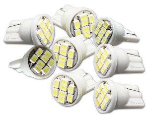 8 pcs 8-SMD T10 12V Light LED Replacement Bulbs White