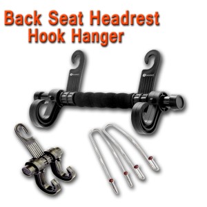 Zone Tech Car Back Seat Headrest Hook Hanger Rod Purse Bag Holder Organizer Van