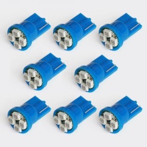 Zone Tech LB0028-8 Blue LED Car Light Bulb, 8 Piece (T10 194 168 501 4 SMD 3528) 