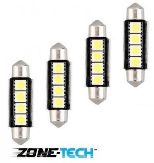 4 Pcs 6000K White 1.75" 42mm 4-SMD 12V Canbus Dome Light LED Bulbs 211 212-2 578