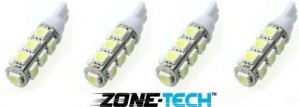 Zone Tech  4X T10 Car 168 194 W5W White 13 SMD 13SMD 1206 LED Wedge Light Bulb Lamp 12V