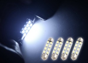 8x 42MM 5050 8SMD 1.72" 12v Festoon Interior Dome Map WHITE Car Led Light Bulbs 