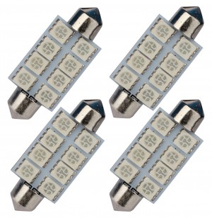 4x 578 42mm 1.72" 8 SMD LED Interior Dome Festoon Light Bulb Xenon Blue NEW