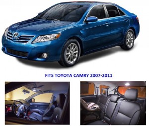 Toyota Camry 2007-2011 White Interior LED Package (6 Pieces)