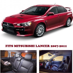White LED Lights Interior Package Mitsubishi Lancer 2007-2011 (6 Pieces)