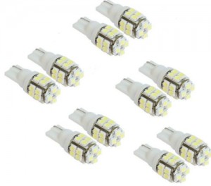 Zone Tech 10x T10 Car White 20 SMD LED Bulbs Side Wedge Light 12v W5W 194 168