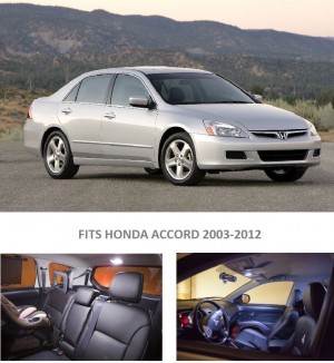Honda Accord White Interior LED Package (6 Pieces) 2003-2012