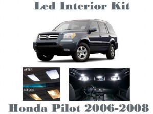 Zone Tech (10 Pieces) Honda PILOT White Interior LED Package Fits 2006-2008