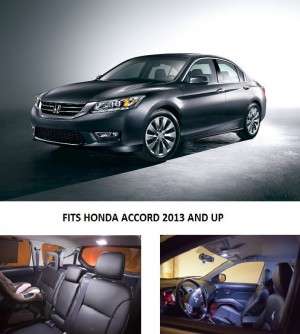 Zone Tech Honda Accord 2013 and up WHITE Interior LED Package (6 Pieces)