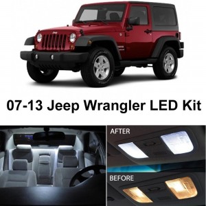 Jeep Wrangler 2007-2013 White Interior LED Package (5 pieces)