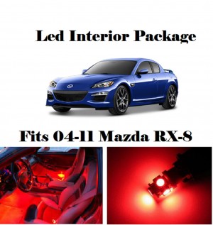 Zone Tech Red LED Lights Interior Package Deal Mazda RX-8 (6 Pieces)
