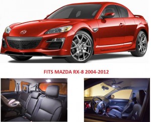 White LED Lights Interior Package Deal Mazda RX-8 (6 Pieces) 2004-2012