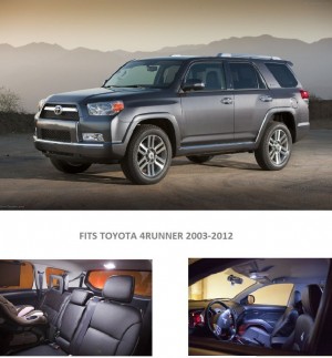 Toyota 4Runner White Interior LED Package (10 Pieces) 2003-2012