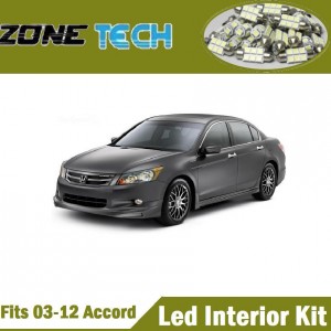 Zone Tech 12x Honda Accord 03-12 Pure White LED Interior Light Package Combo Kit