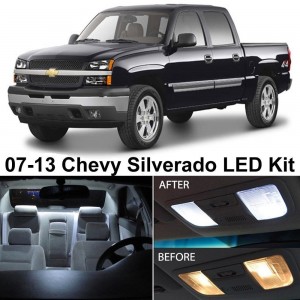 Chevy SILVERADO 2007-2013 Xenon White LED Interior Lights Package Kit (8 Pieces)