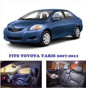 Toyota Yaris WHITE Interior LED Package 2007-2011 (6 Pieces)