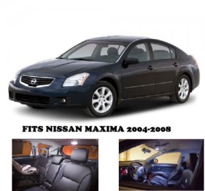 Nissan Maxima 2004-2008 White Interior LED Package (9 Pieces)