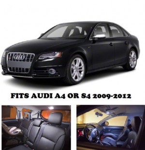 Audi A4 S4 2009-2012 White LED Lights Interior Package Kit B8 (10 Pieces)