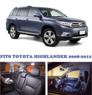 Toyota Highlander 2008-2012 White Interior LED Package (8 Pieces)