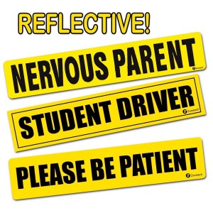 aZone Tech Student Driver Nervous Parent Please Be Patient Reflective Car Magnetrvous Parent Magnet+ Student Driver Magnet