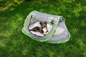 Zone Tech Pet Pop Up Tent - Portable Sunshade Foldable Travel Tent - Pet Camping Bed with Mosquito Net – UV Protection UPF 50+ Sun Shelters for Infants - Sun Shade for all Small Pets