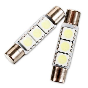 SUPER BRIGHT White Vanity LED Light bulbs Mirror Fuse Sun Visor 3-SMD 6641 