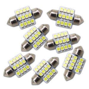 New 8 X 3021 31mm 12 SMD Interior Dome Map Trunk LED Light Bulb Ultra White