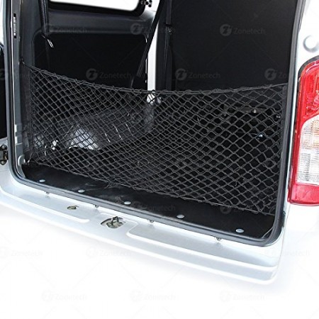 Zone Tech Large Pocket Mesh Storage Net - Black Mesh Large Pocket Trunk Cargo Organizer with 2 Mounting Options