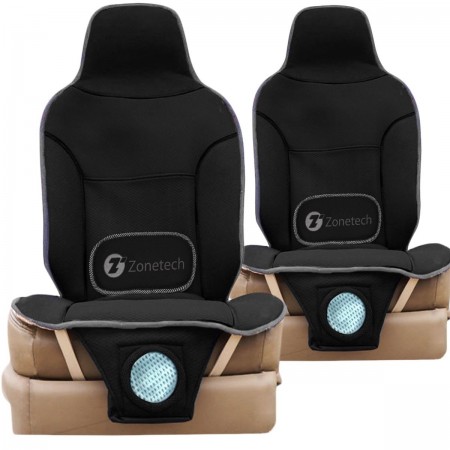 Zone Tech 3-in-1 Car Seat Cushion - 2-Pack Black 12V Automotive Adjustable Temperature Comfortable Cooling, Heating, Massaging Car Seat Cushion