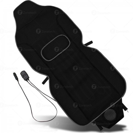 Zone Tech 3-in-1 Car Seat Cushion - Black 12V Automotive Adjustable Temperature Comfortable Cooling, Heating, Massaging Car Seat Cushion