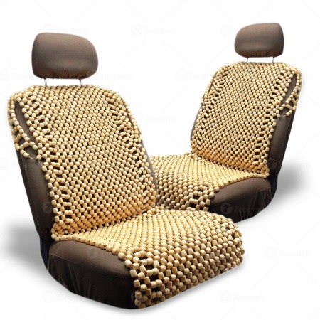 Royal Wood Beaded Massaging Full Seat Cushion- Set of 2