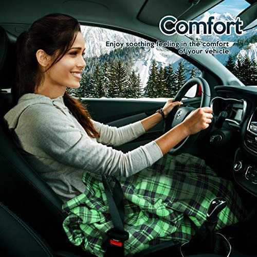 Green Plaid Premium Quality 12V Automotive Comfortable Heating Car Seat Blanket Great for Summer Zone Tech Car Heated Travel Blanket