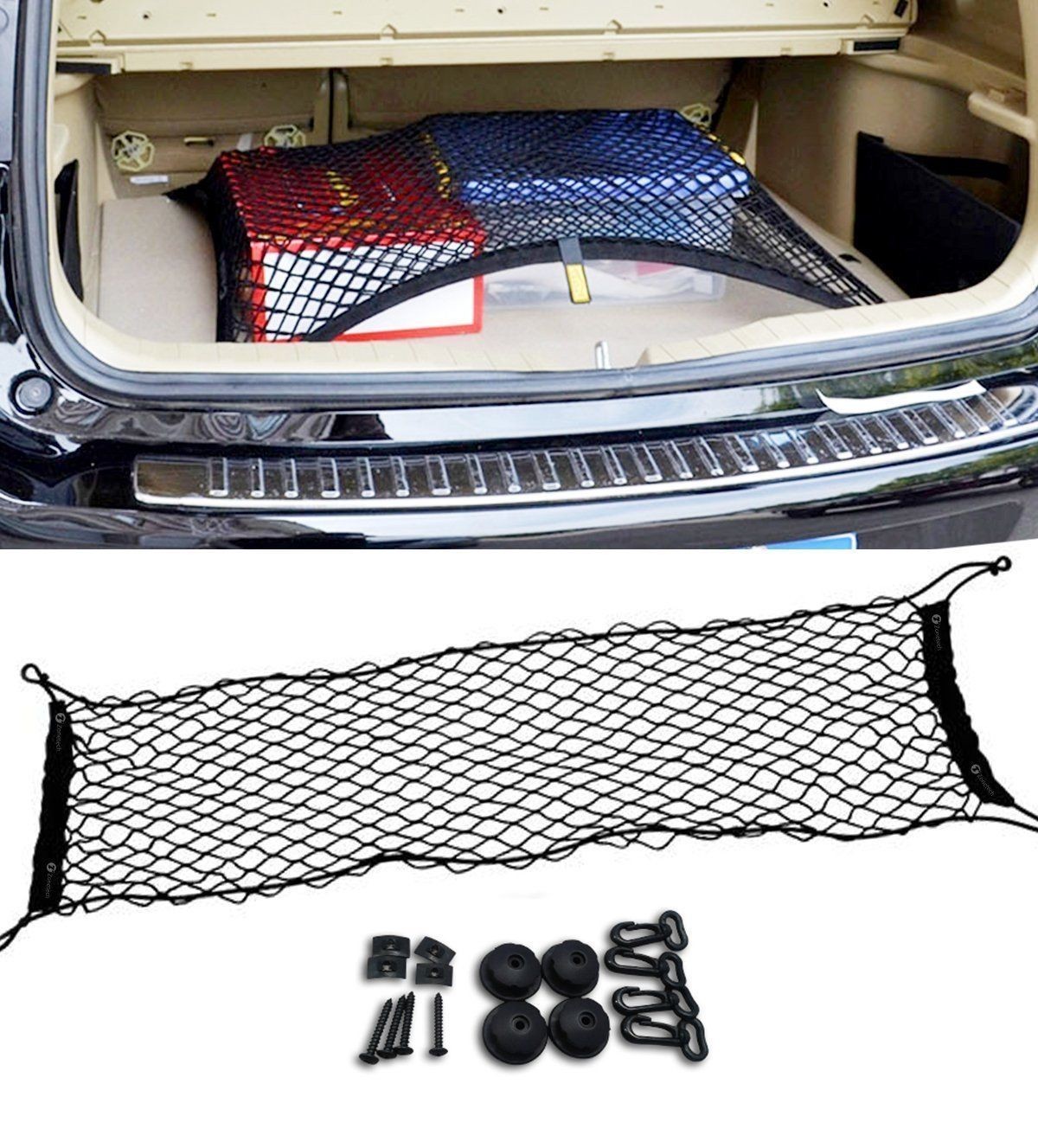 X AUTOHAUX Car Trunk RV Boat Large Cargo Net Storage Mesh Pocket Set 35 - View #3