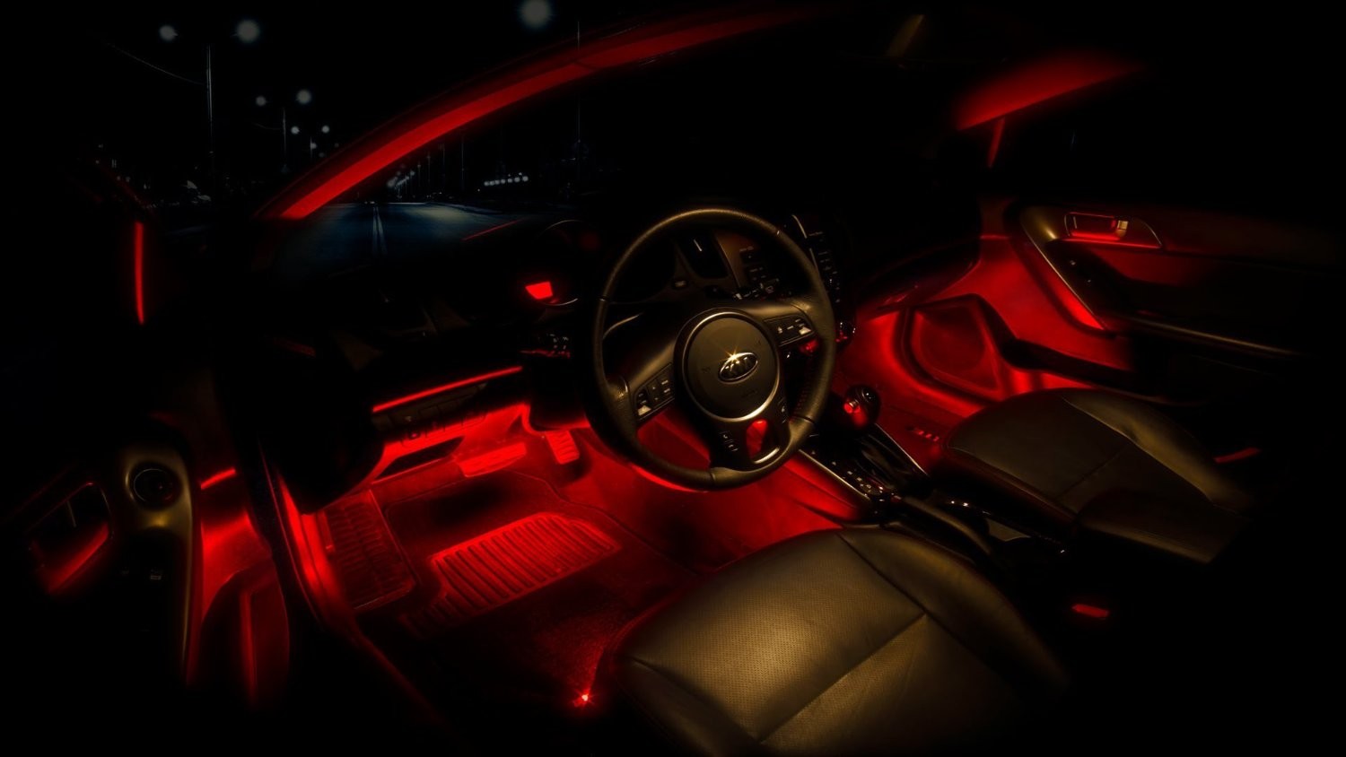 Zone Tech 4x White 30cm 15 LED Car Interior Flexible Waterproof LED Light Strips 
